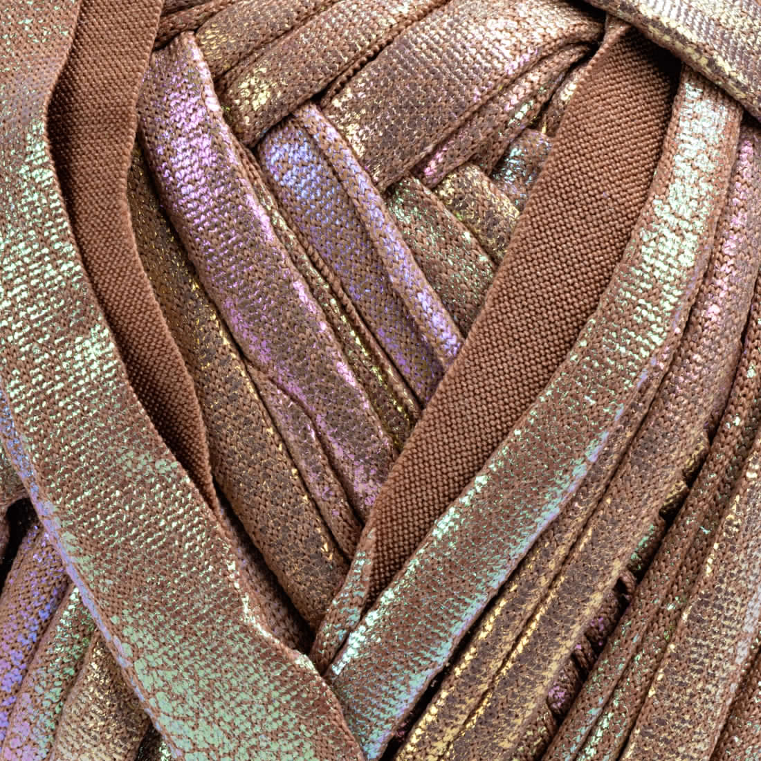 Fettuccia SILK&BAG MADREPERLA - Silke - 0016 - MARRONCINO MADREPERLA - LacariaRicami.Store