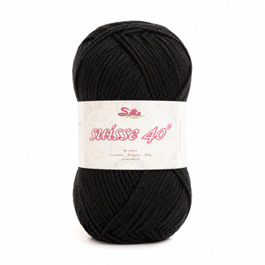 Lana SUISSE - Silke - Colore: 200 - NERO - by LacariaRicami.Store