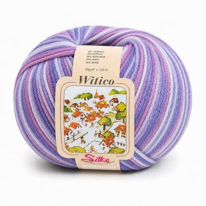 Lana Witico Stampato - Silke - Colore: 990 - LILLA ROSA MULTICOLOR - by LacariaRicami.Store