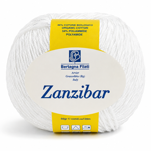 Cotone ZANZIBAR - Bertagna Filati - Colore: 0008 - BIANCO - by LacariaRicami.Store
