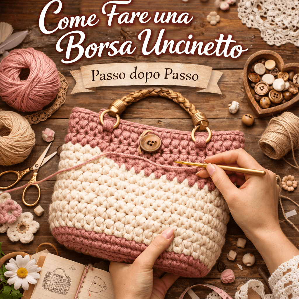 Come Fare una Borsa Uncinetto con Fettuccia in Ecopelle: Schema Gratis