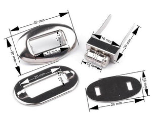 CHIUSURA a girello per BORSA – 20 x 32 mm - OVALE - - LacariaRicami.Store