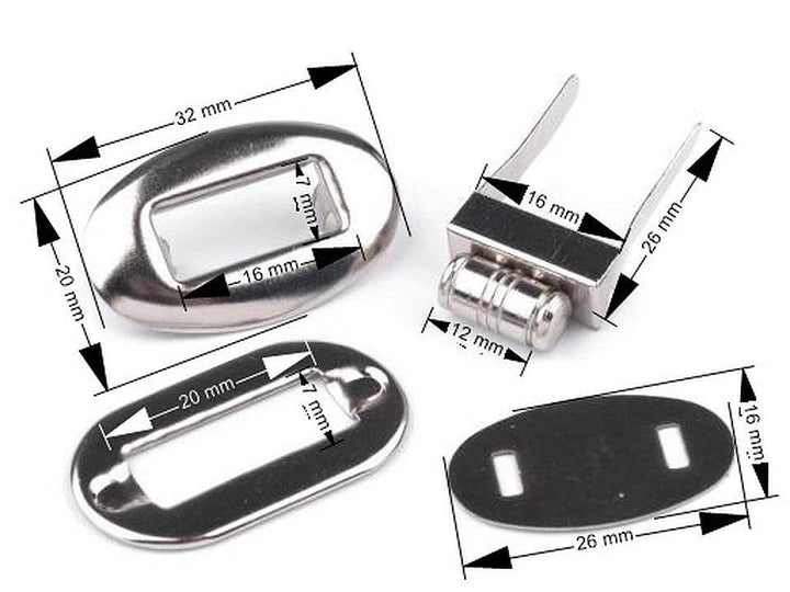 CHIUSURA a girello per BORSA – 20 x 32 mm - OVALE - - LacariaRicami.Store