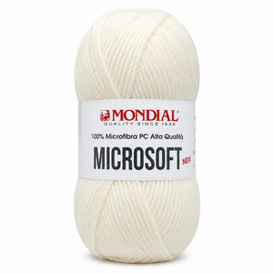Lana MICRO SOFT NEW - MONDIAL - Colore: 180 - FIORDILATTE - by LacariaRicami.Store
