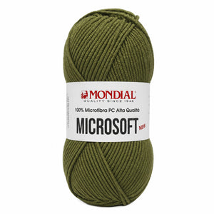 Lana MICRO SOFT NEW - MONDIAL - Colore: 191 - VERDE OLIVA SCURO - by LacariaRicami.Store
