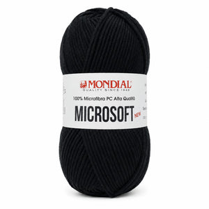Lana MICRO SOFT NEW - MONDIAL - Colore: 200 - NERO - by LacariaRicami.Store