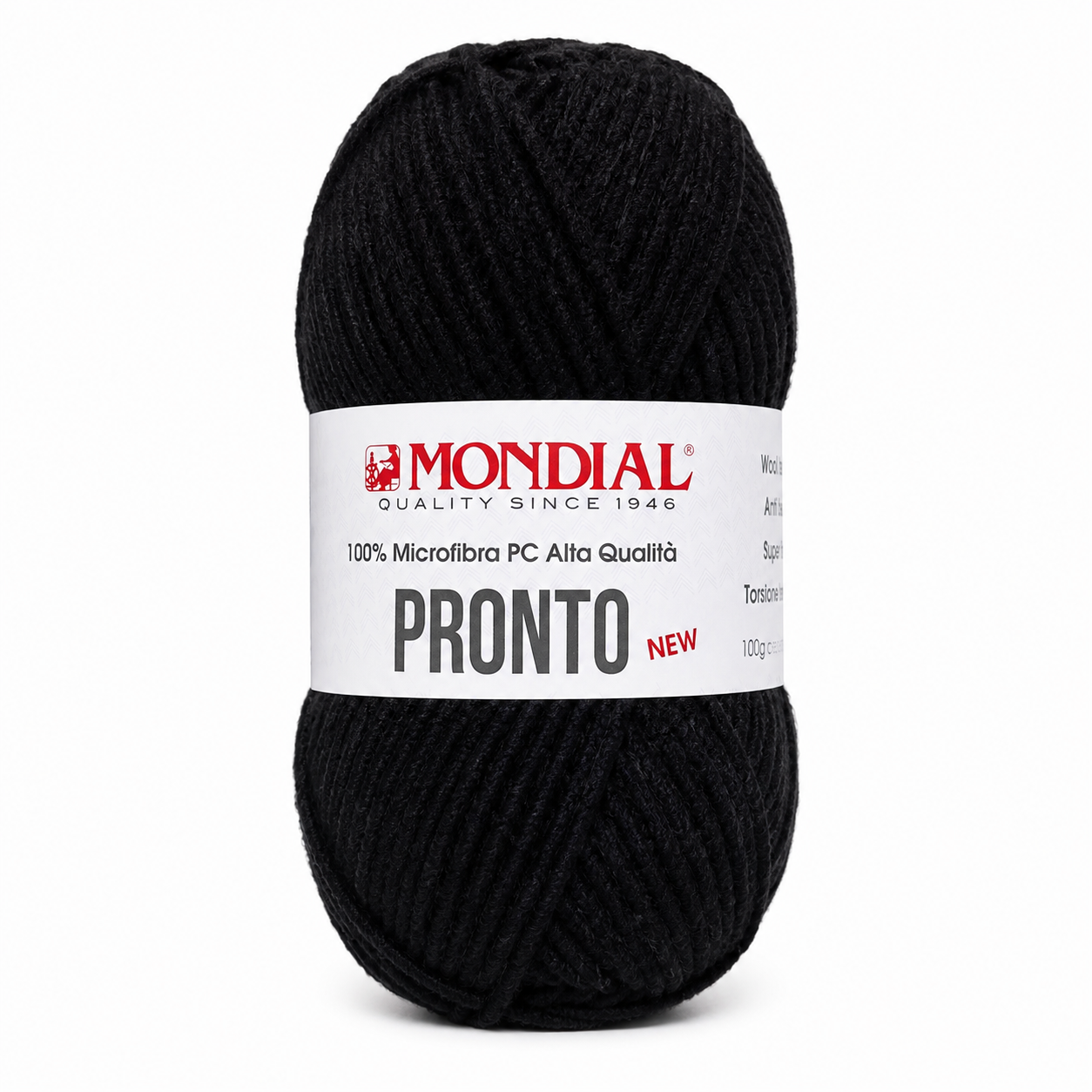 Lana PRONTO NEW - MONDIAL - Colore: 200 - NERO - by LacariaRicami.Store