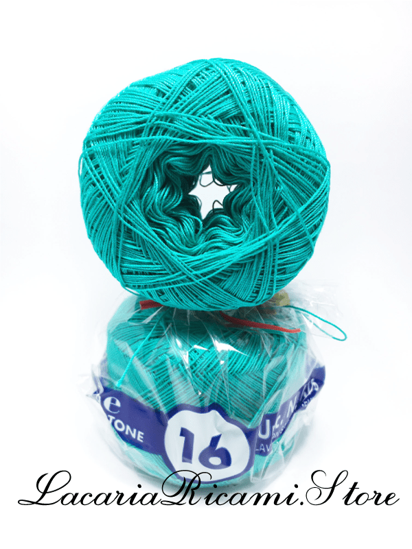 COTONE "AMBRA" 16 – Cucirini Tre Stelle 308 - VERDE TIFFANY (50 grammi)