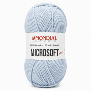 Lana MICRO SOFT NEW - MONDIAL - Colore: 330 - AZZURRO BRINA - by LacariaRicami.Store