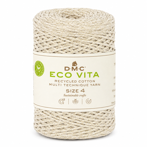 Cordino ECO VITA 04 METALLIC - DMC - Colore: 03 - ECRÚ LUREX ORO - by LacariaRicami.Store