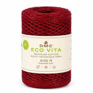 Cordino ECO VITA 04 METALLIC - DMC - Colore: 115 - AMARANTO LUREX ROSSO - by LacariaRicami.Store