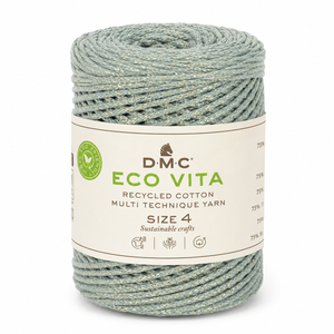 Cordino ECO VITA 04 METALLIC - DMC - Colore: 128 - VERDE ACQUA LUREX ORO - by LacariaRicami.Store