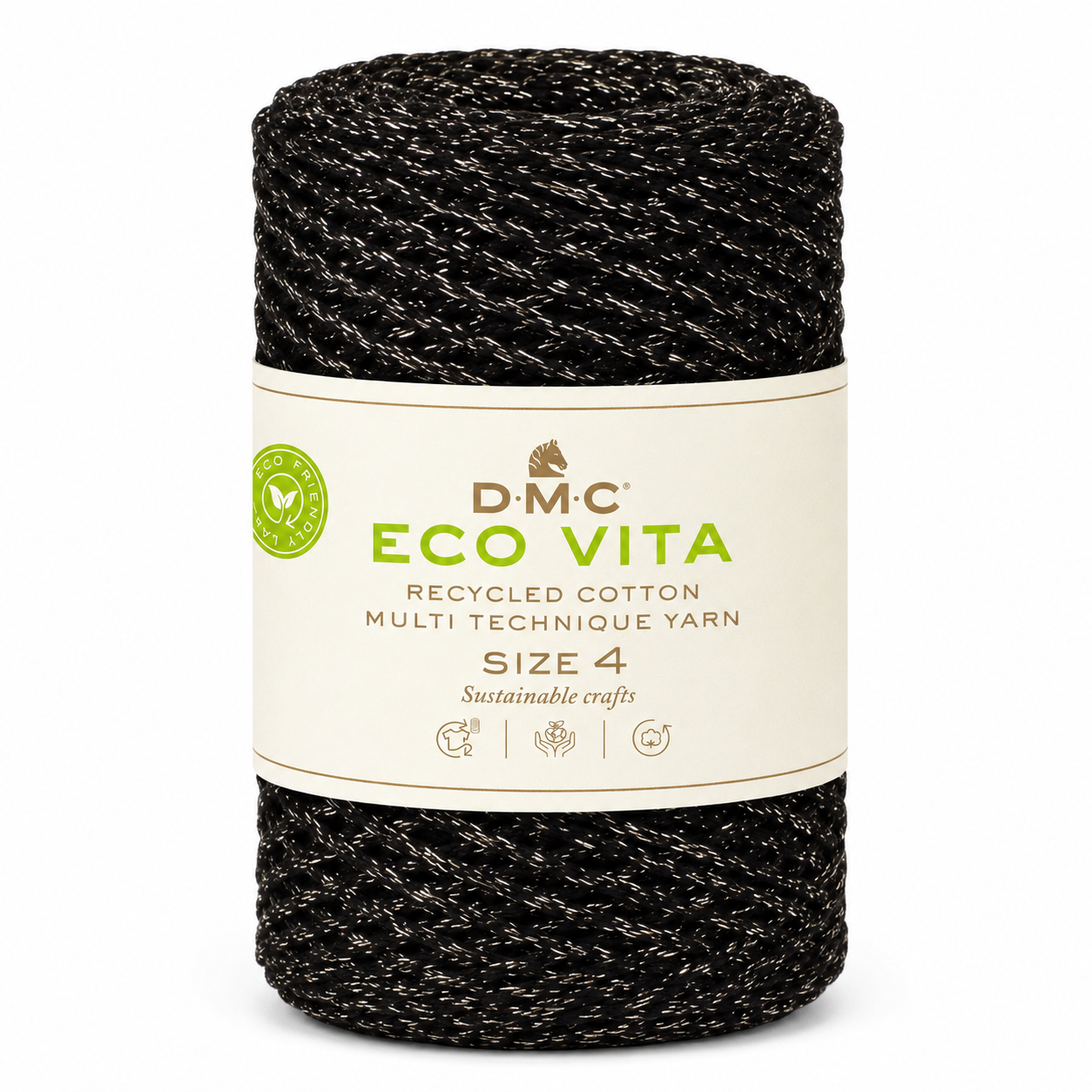 Cordino ECO VITA 04 METALLIC - DMC - Colore: 721 - NERO LUREX ARGENTO - by LacariaRicami.Store