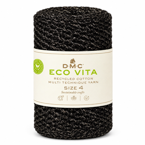Cordino ECO VITA 04 METALLIC - DMC - Colore: 721 - NERO LUREX ARGENTO - by LacariaRicami.Store