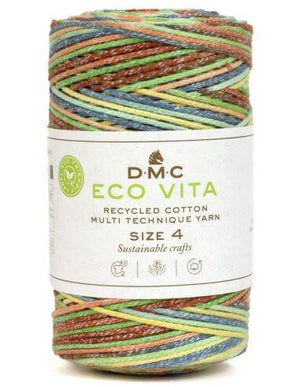 Cordino ECO VITA 4 Multicolore - DMC - Colore: 104 - MARRONE BLU VERDE ARANCIONE - by LacariaRicami.Store