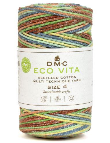 Cordino ECO VITA 4 Multicolore - DMC - Colore: 104 - MARRONE BLU VERDE ARANCIONE - by LacariaRicami.Store