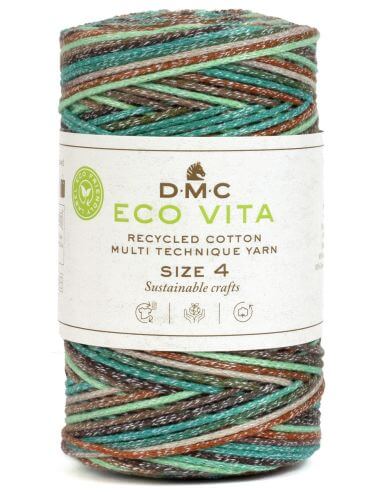 Cordino ECO VITA 4 Multicolore - DMC - Colore: 105 - MARRONE GRIGIO BLU ANATRA ACQUA - by LacariaRicami.Store