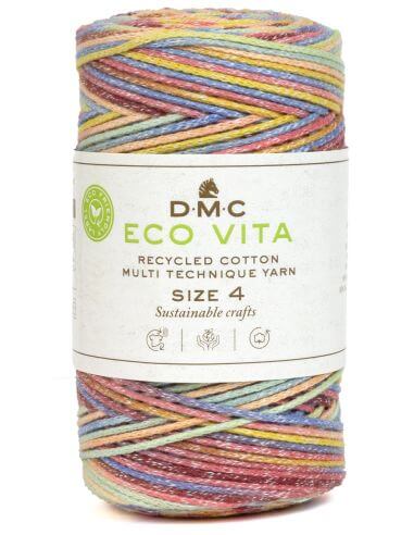 Cordino ECO VITA 4 Multicolore - DMC - Colore: 106 - BORDEAUX ROSA BLU VERDE - by LacariaRicami.Store