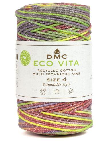 Cordino ECO VITA 4 Multicolore - DMC - Colore: 108 - VIOLA FUCSIA VERDE GIALLO - by LacariaRicami.Store
