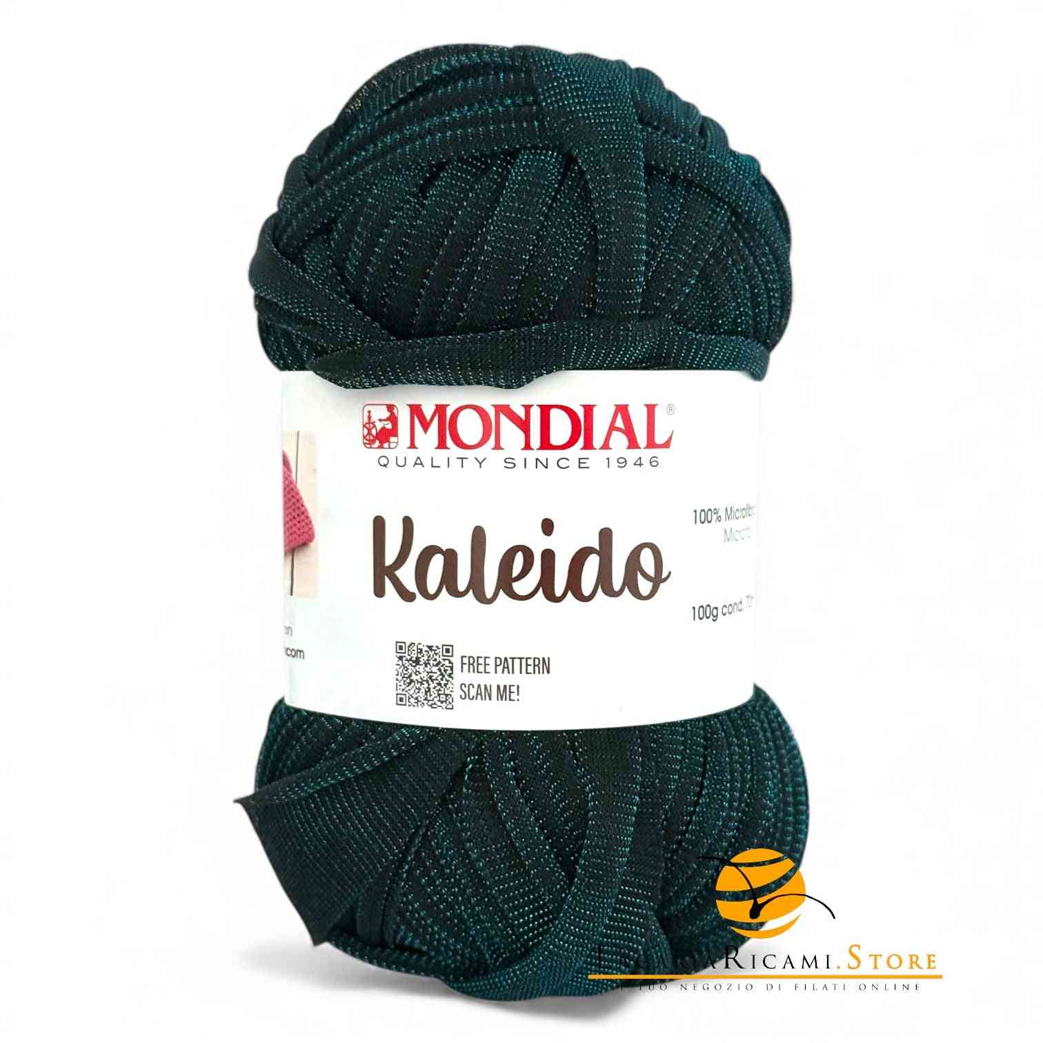 Microfibra KALEIDO - MONDIAL 483 - VERDONE NERO - LacariaRicami.Store
