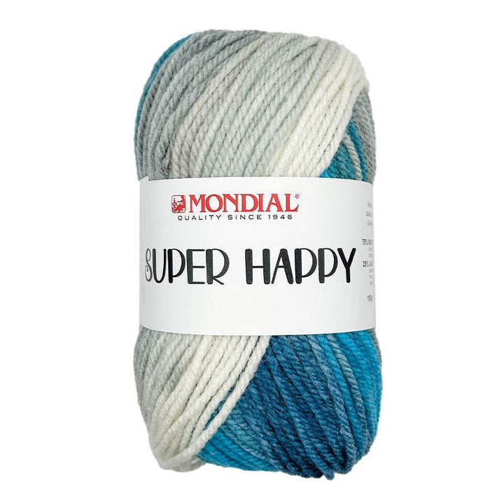 Microfibra SUPER HAPPY - MONDIAL - LacariaRicami.Store - 528 - GRIGIO/PANNA/TURCHESE