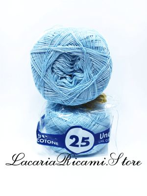 COTONE "AMBRA" 25 – Cucirini Tre Stelle 058 - CELESTE (50 grammi)