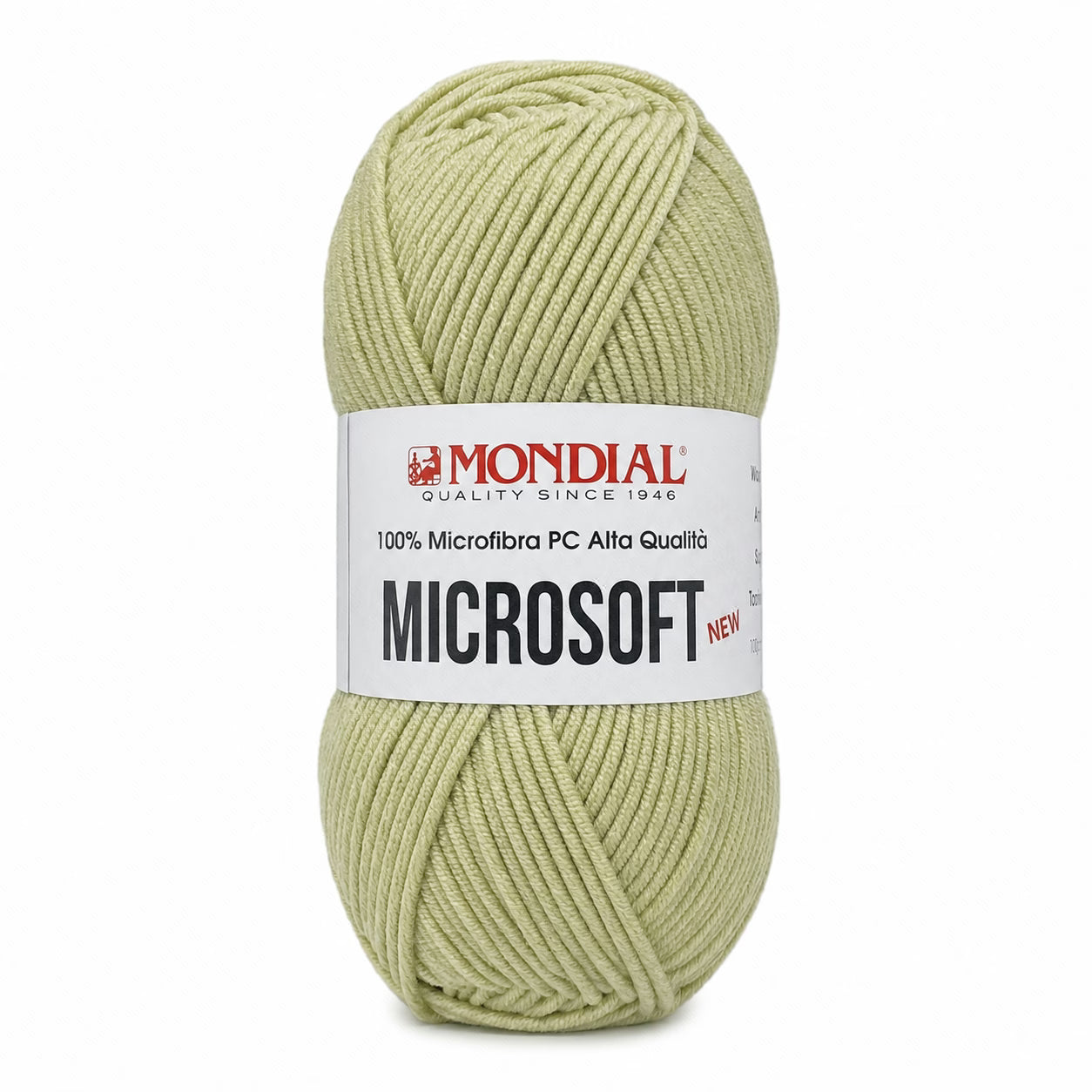 Lana MICRO SOFT NEW - MONDIAL - Colore: 585 - CREMA DI PISTACCHIO - by LacariaRicami.Store