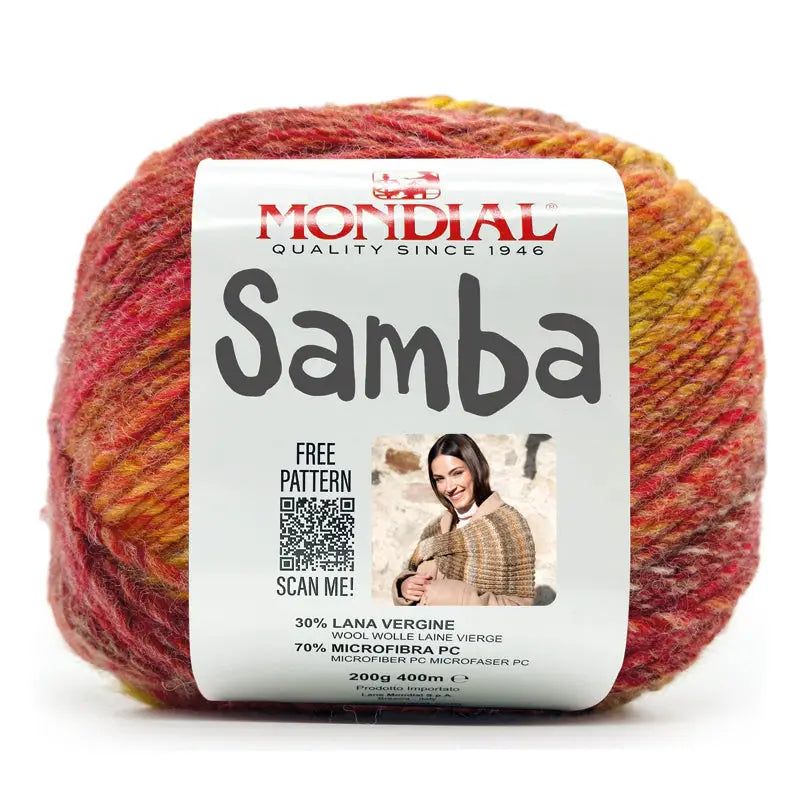 Lana SAMBA - MONDIAL - 644 - ARANCIO/MATTONE/SENAPE - LacariaRicami.Store