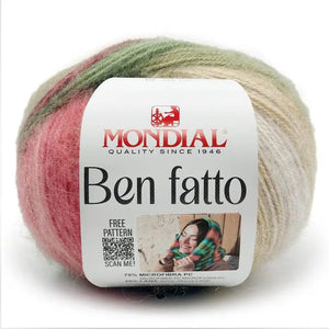 Lana BEN FATTO - MONDIAL - LacariaRicami.Store - 773 - MATTONE/BEIGE/VERDE