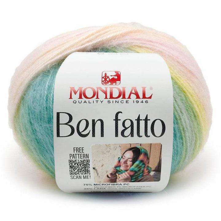 Lana BEN FATTO - MONDIAL - LacariaRicami.Store - 776 - ROSINO/AZZURRO/GIALLINO