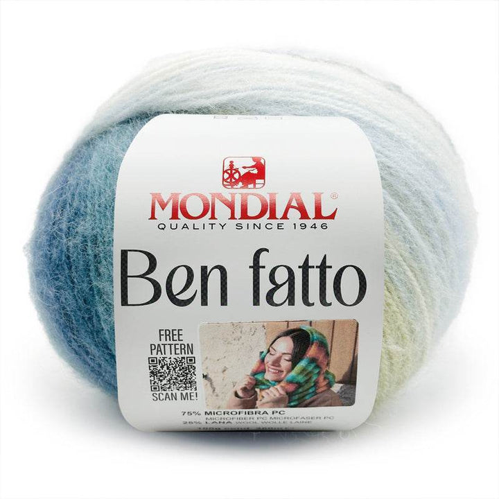 Lana BEN FATTO - MONDIAL - LacariaRicami.Store - 778 - AZZURRO/BLU/PANNA