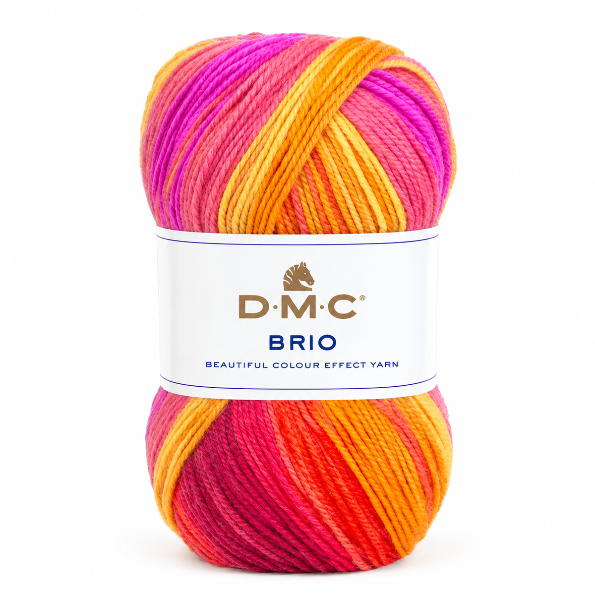 Lana Brio - DMC - Colore: 432 - FUCSIA ARANCIO GIALLO MIX - by LacariaRicami.Store