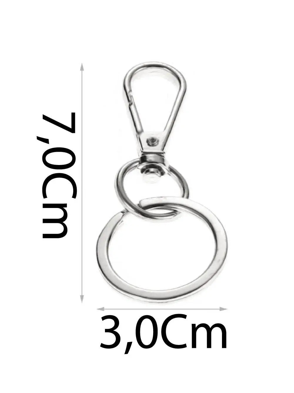 Moschettone a Scatto con Portachiavi 70x30mm - - LacariaRicami.Store