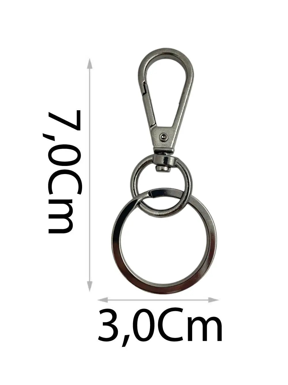 Moschettone a Scatto con Portachiavi 70x30mm - - LacariaRicami.Store