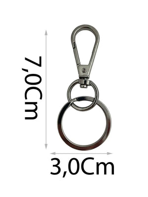 Moschettone a Scatto con Portachiavi 70x30mm - - LacariaRicami.Store
