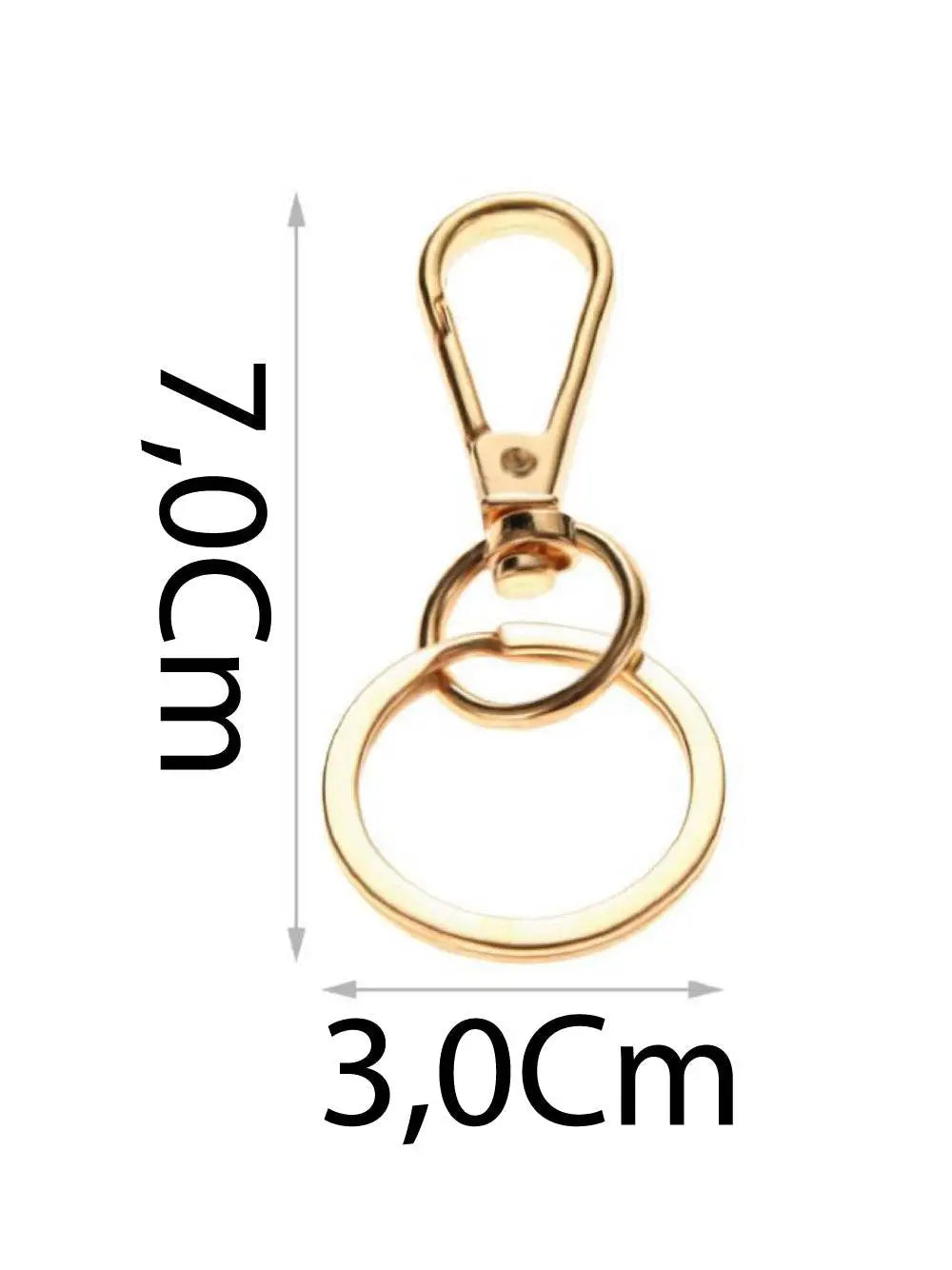 Moschettone a Scatto con Portachiavi 70x30mm - - LacariaRicami.Store