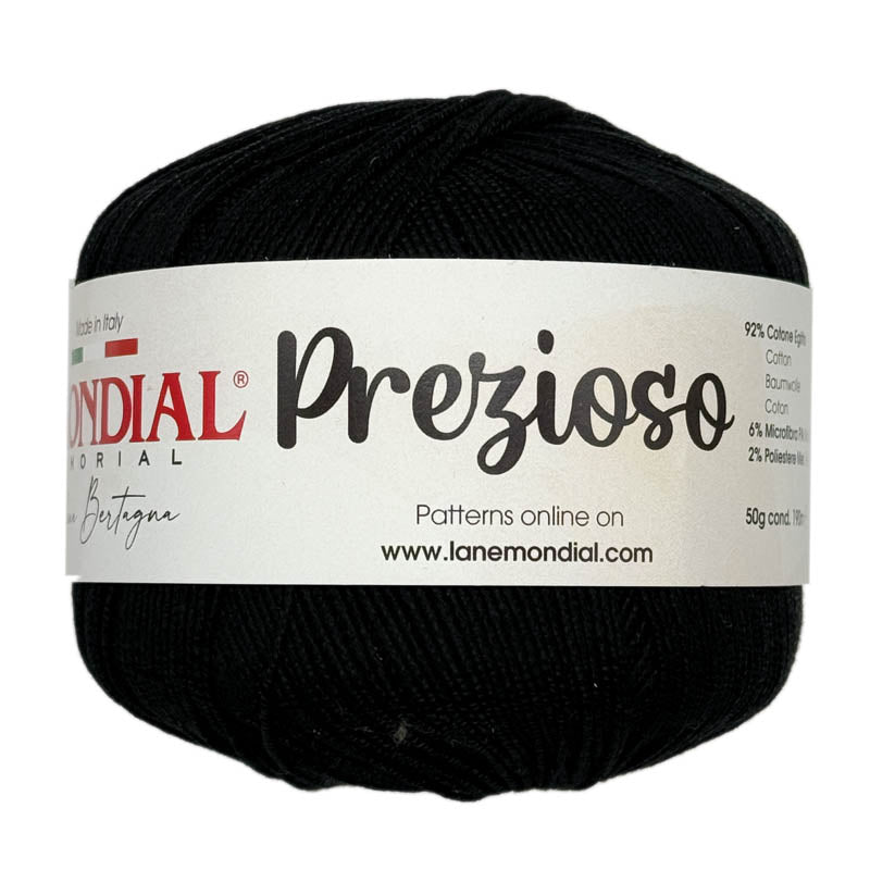 Cotone PREZIOSO - MONDIAL - Colore: 899 - NERO - by LacariaRicami.Store