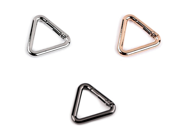 Moschettoni di qualità a forma triangolare, 31 x 34 mm, in metallo robusto