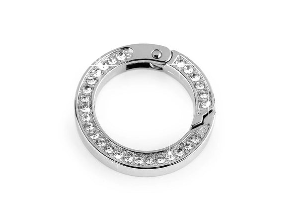 Moschettone Ventaglio Con STRASS con chiusura a gancio in argento con strass rhinestone