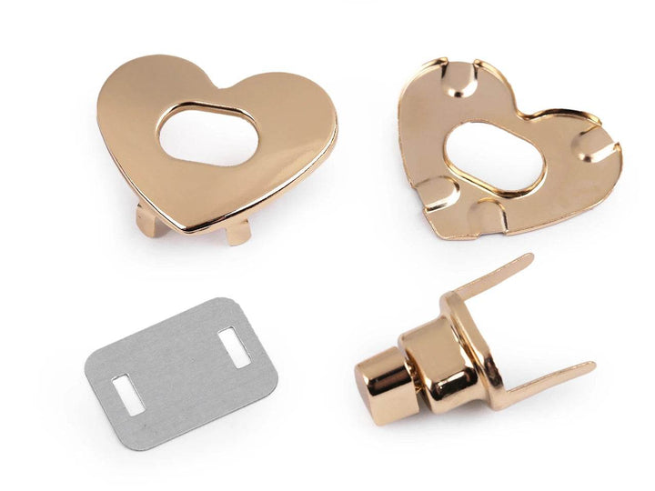 CHIUSURA a girello per BORSA - 32 x 26 mm - CUORE - - LacariaRicami.Store