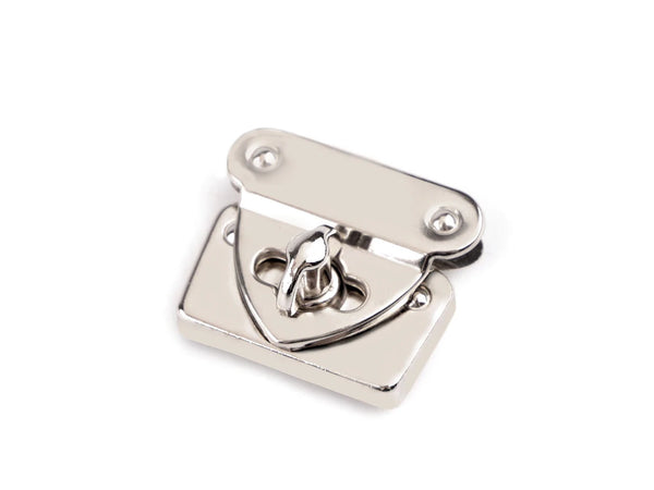 Chiusura metallica brillante per Borsa, misura 32 x 37 mm, accessorio elegante