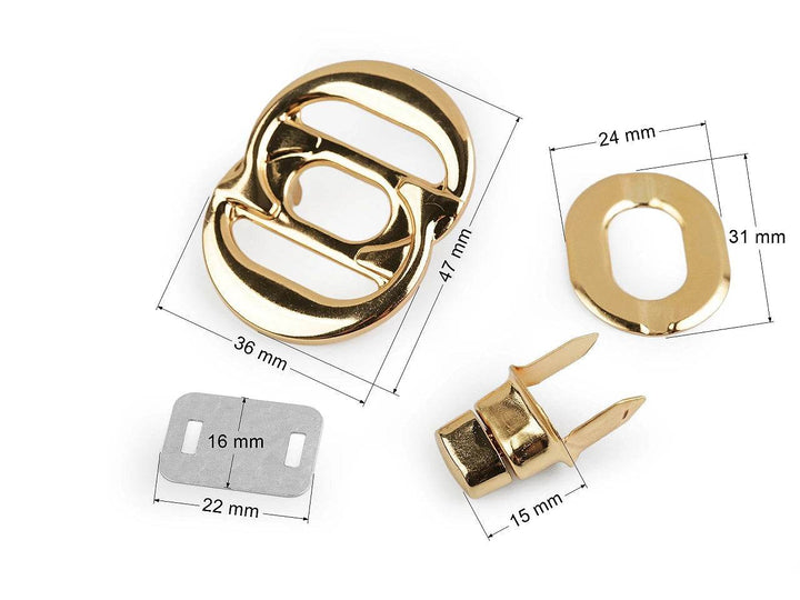 CHIUSURA a girello per BORSA - 36 x 47 mm - - LacariaRicami.Store