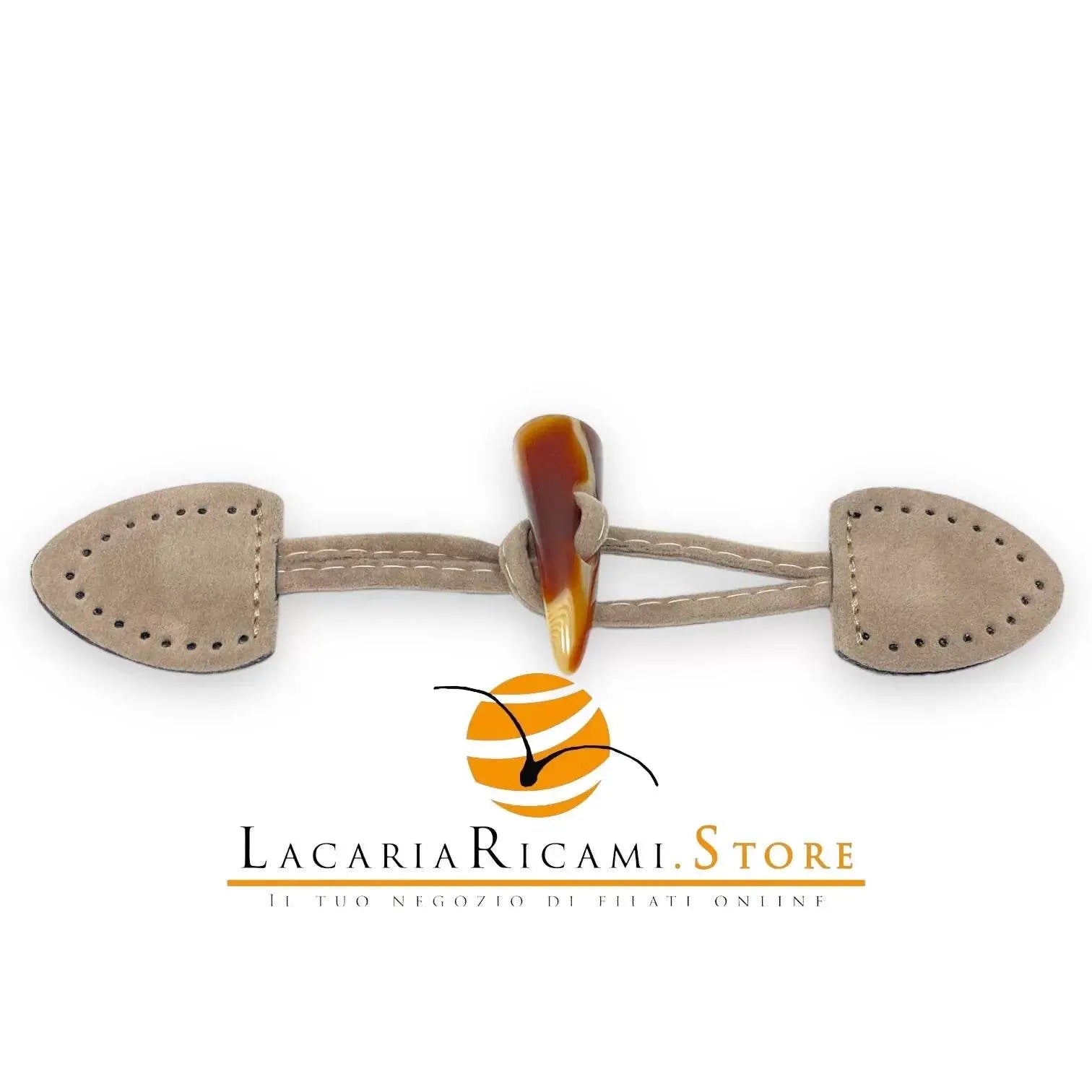 Bottone ALAMARO CORNO Camoscio - - LacariaRicami.Store