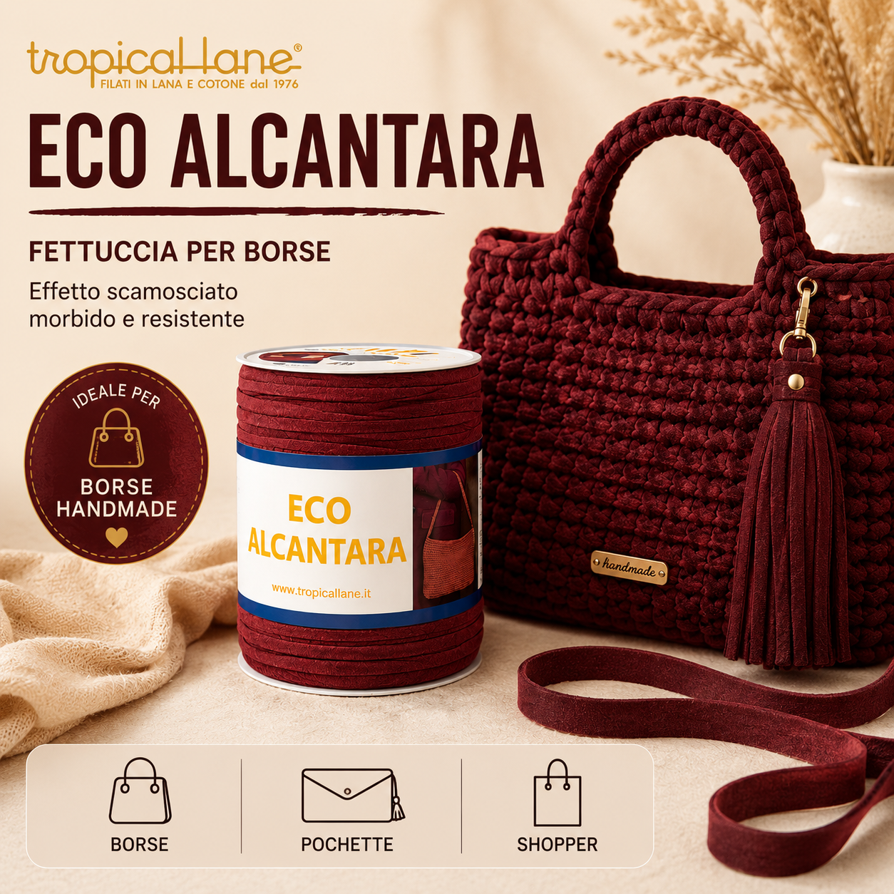 Fettuccia Eco Alcantara - Tropical Lane