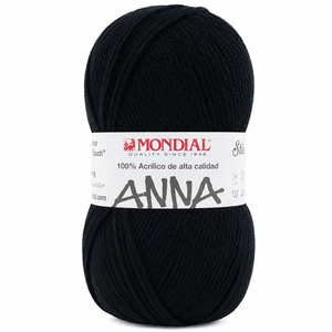 Lana ANNA NEW - Mondial - Colore: 200 - NERO - by LacariaRicami.Store
