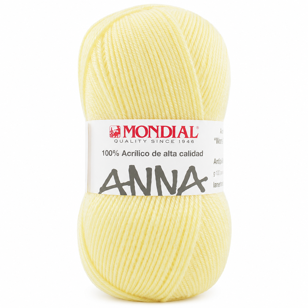 Lana ANNA NEW - Mondial - Colore: 440 - GIALLINO CHIARO - by LacariaRicami.Store