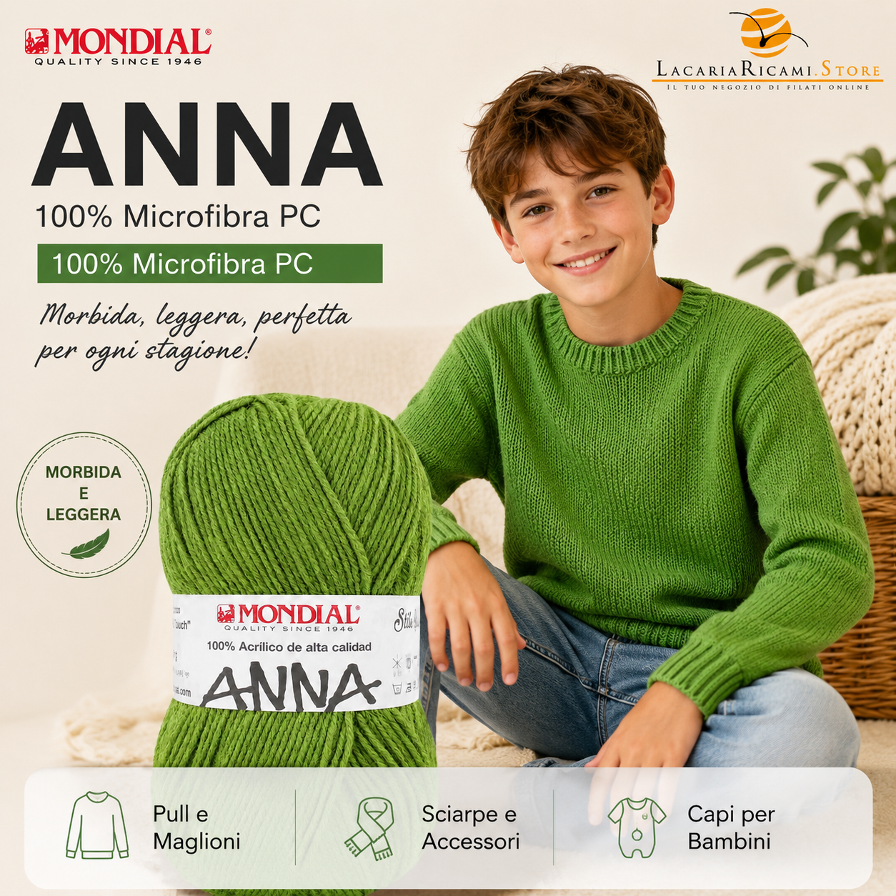 Lana ANNA NEW - Mondial - Colore: - by LacariaRicami.Store