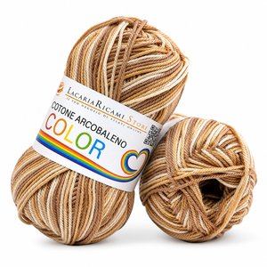 Cotone ARCOBALENO COLOR - LacariaRicami.Store - Colore: 112 - MARRONE PANNA SFUMATO - by LacariaRicami.Store