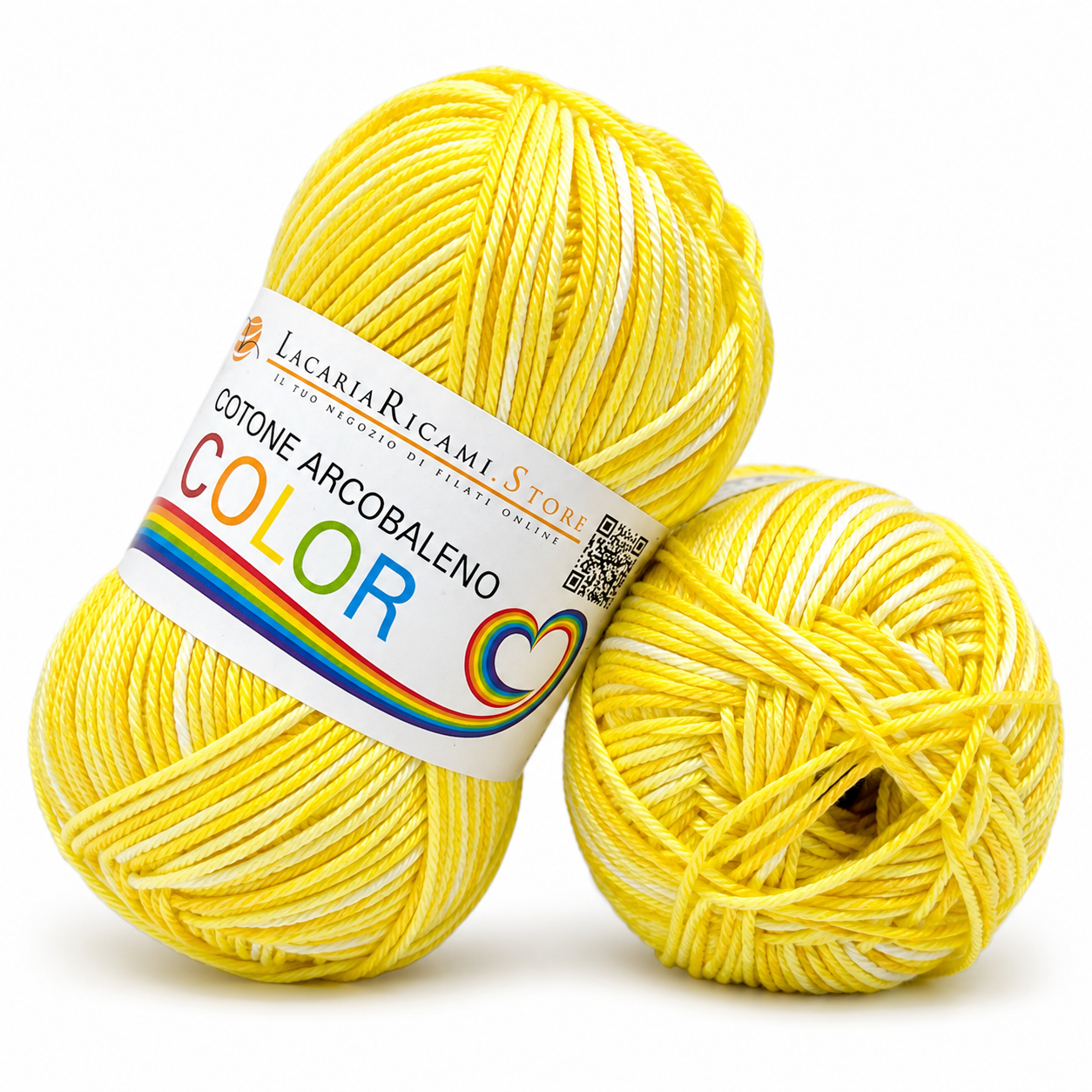 Cotone ARCOBALENO COLOR - LacariaRicami.Store - Colore: 142 - GIALLO SFUMATO - by LacariaRicami.Store