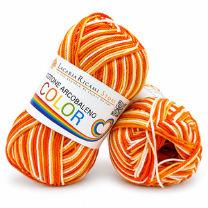 Cotone ARCOBALENO COLOR - LacariaRicami.Store - Colore: 162 - ARANCIO PANNA SFUMATO - by LacariaRicami.Store